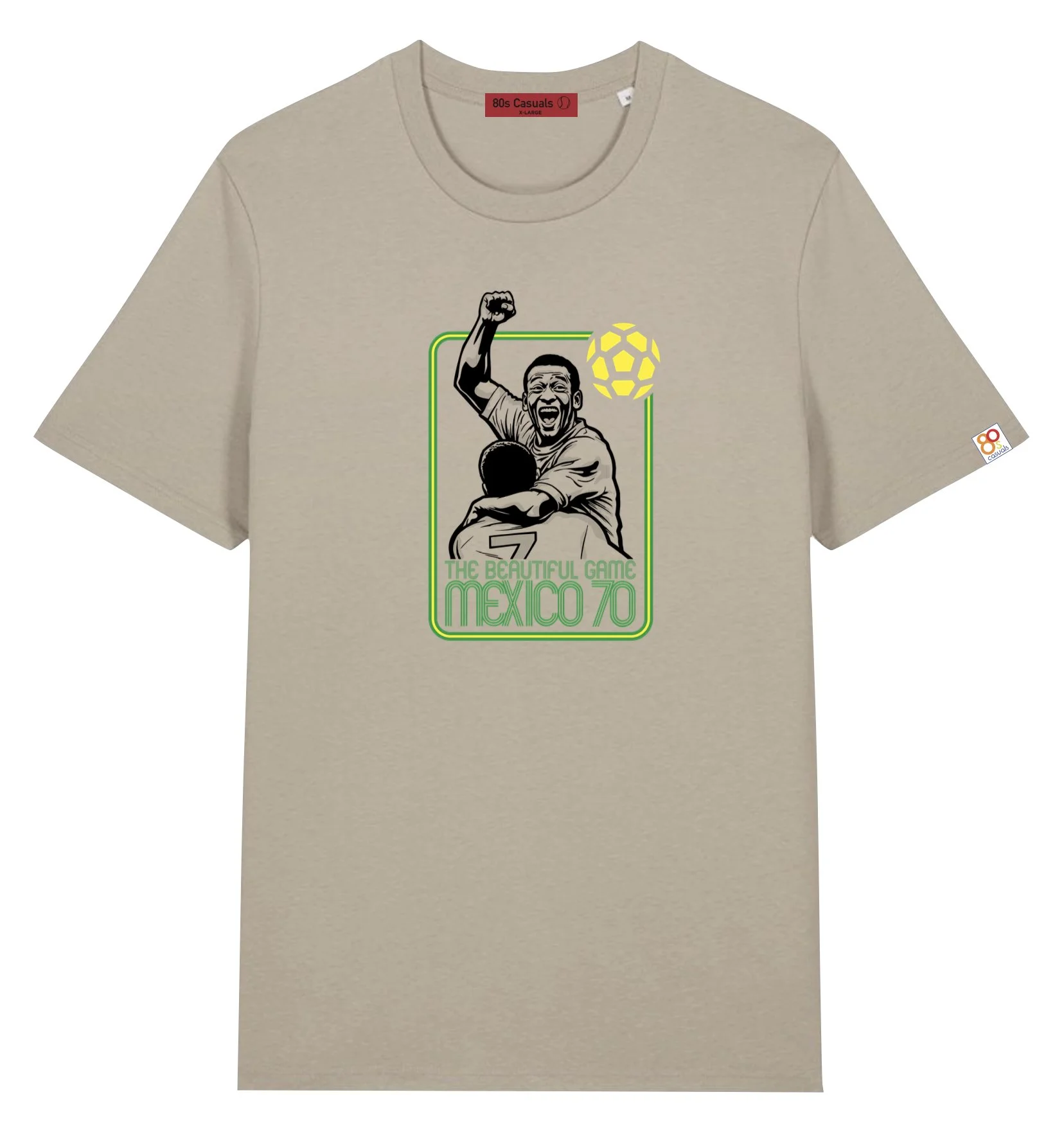 The Beautiful Game' Organic T-Shirt / Stone — 80s Casuals